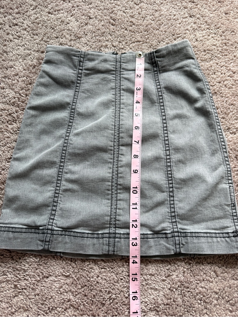 Women's Free People "Modern Femme" Grey Panel Seam Mini Skirt back zipper - Picture 3 of 6